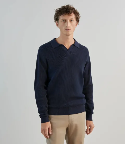 IZAC - Pull col polo marine