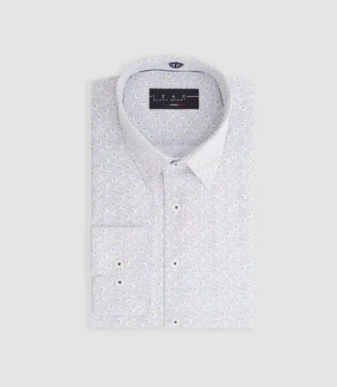 IZAC - Chemise imprimée micro motifs jaune ''Maturin''