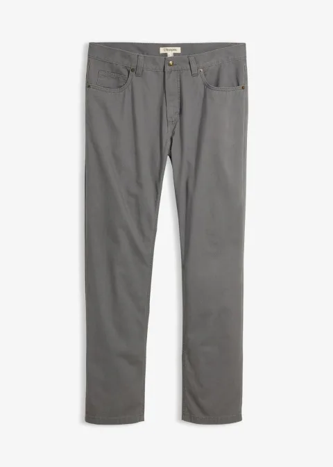 Pantalon regular en twill, droit, 100% coton