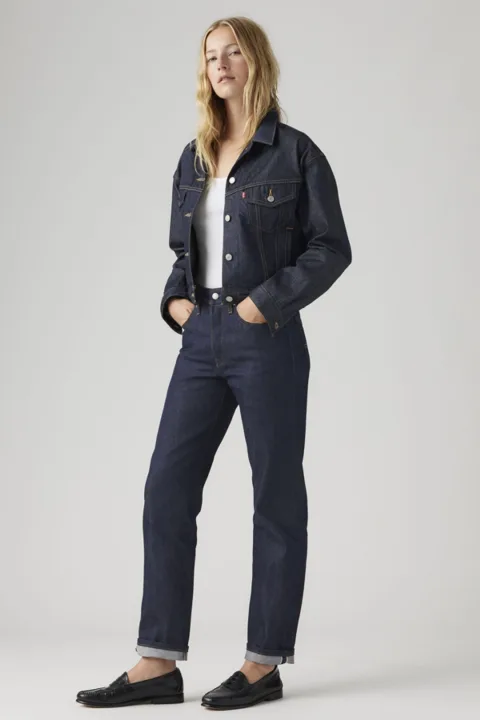 Levi's Jean 501 Original Lisière Selvedge - Femme - Bleu / Lined Up Selvedge - 34X30