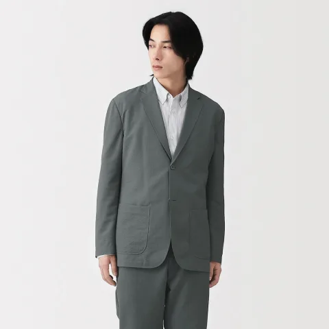 Veste en mélange Seersucker pour homme