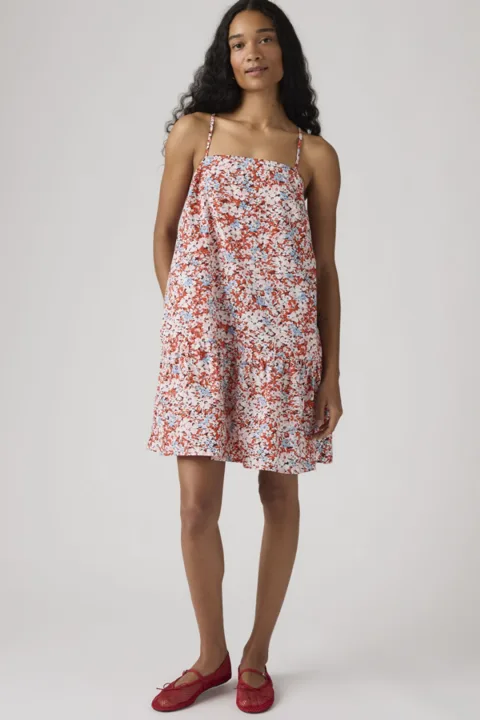 Levi's Robe Courte Sans Manche Adira - Femme - Bleu / Laurie Floral Coral Blush - XS