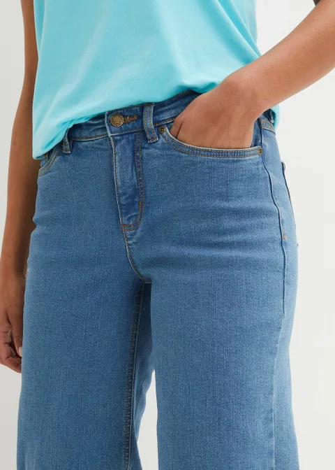 Jean large, taille mi-haute, raccourci