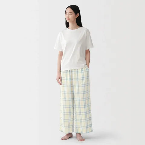 Ensemble d'intérieur avec pantalon en double gaze pour femme