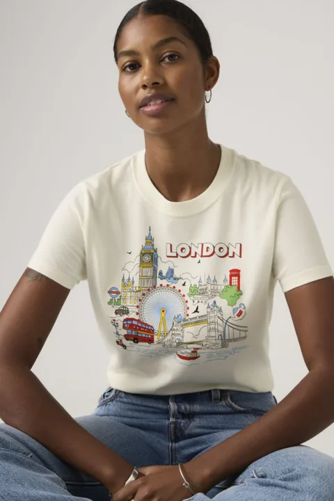 Levi's T Shirt Graphique Favorite - Femme - Blanc / London Egret - XS