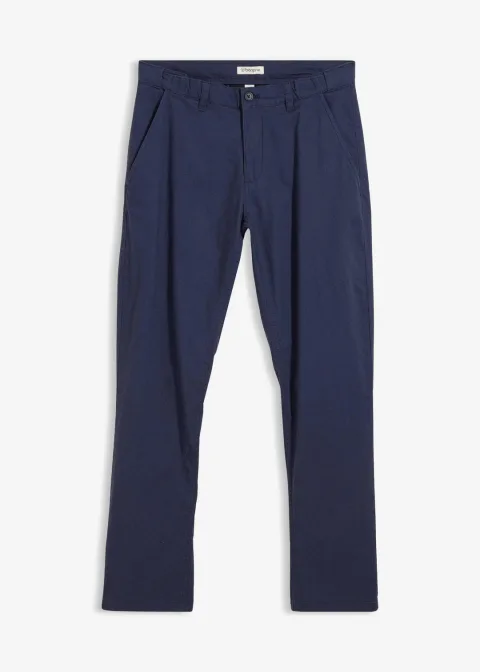 Pantalon chino regular en lin mélangé, droit