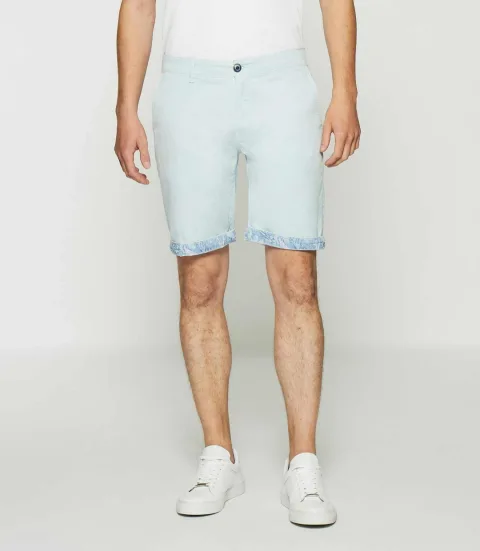 IZAC - Bermuda en coton stretch bleu ciel SLOWLY
