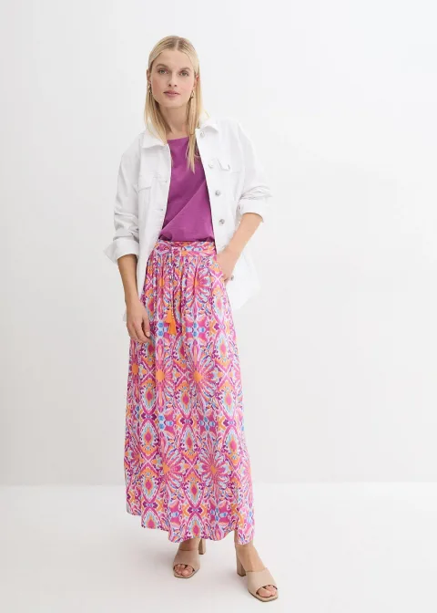 Jupe longue en viscose fluide