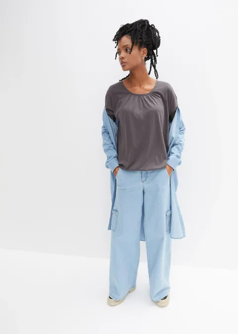 T-shirt oversize en viscose mélangée