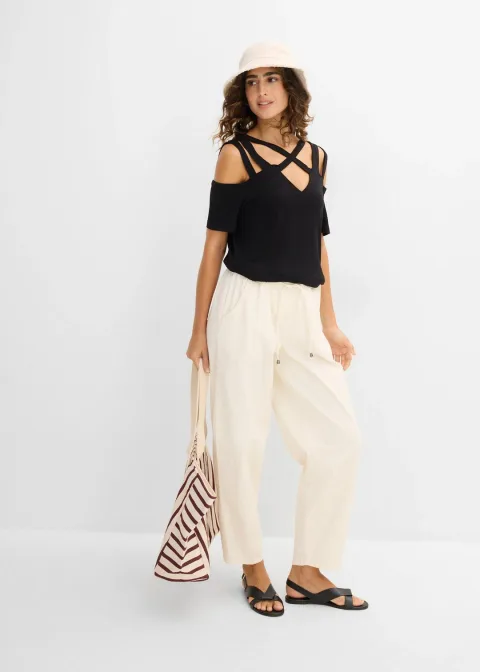 T-shirt à découpes en viscose