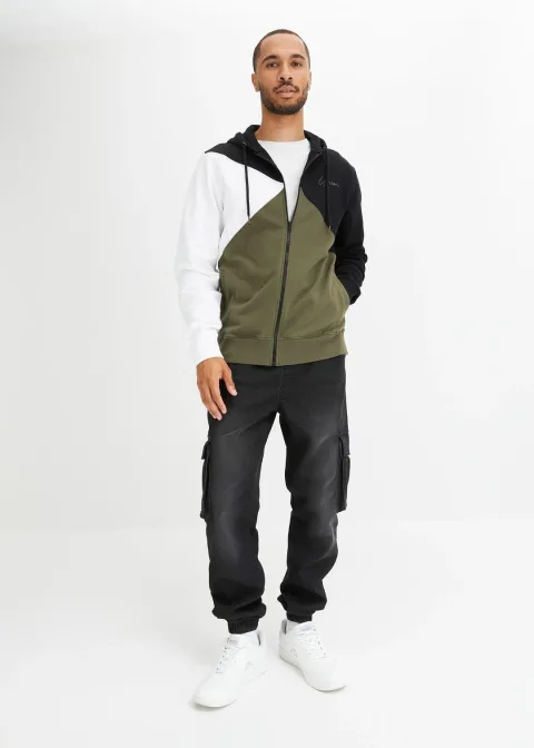 Sweat zippé à capuche 100% coton