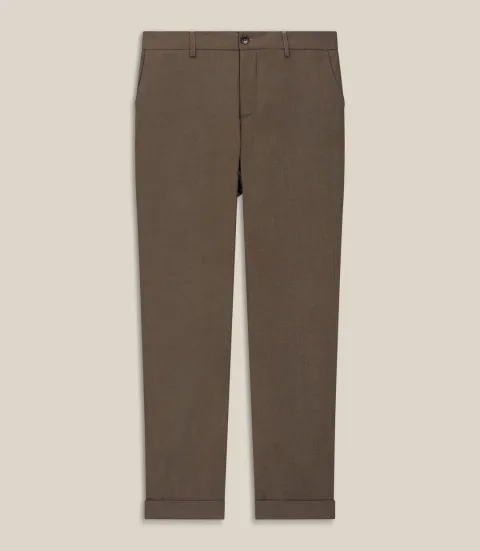 IZAC - Pantalon chino taille elastique camel