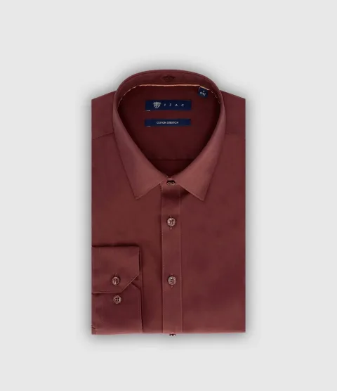 IZAC - Chemise  MALTE MARRON-FONCE