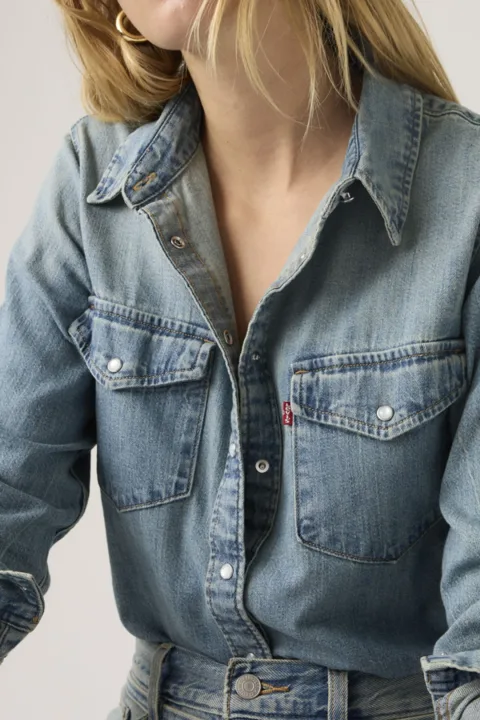 Levi's Chemise Western Iconic - Femme - Vert / Deep Depths Gd - XS