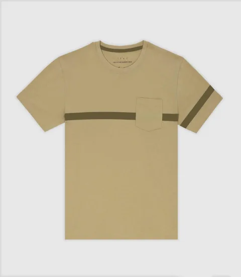 IZAC - T-shirt avec bande kaki