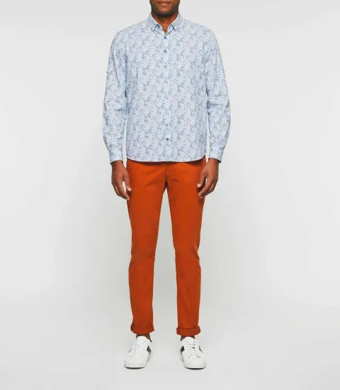 IZAC - Chemise casual à imprimé bleu ciel ''Kyrian''