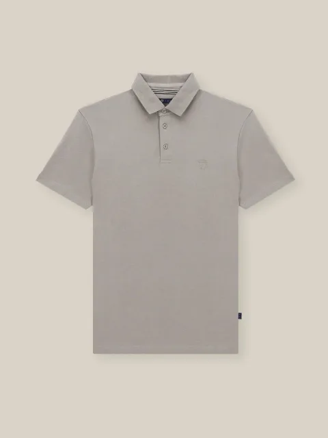 IZAC - Polo boutonné piqué taupe