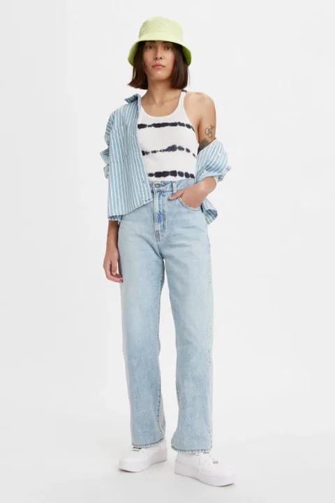 Levi's Jean Taille Haute Straight - Femme - Bleu / Smile For Real - 32X31