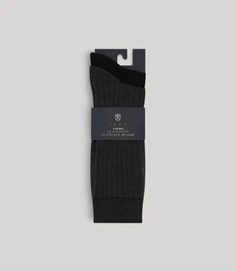 IZAC - Pack de chaussettes côtelées anthracite