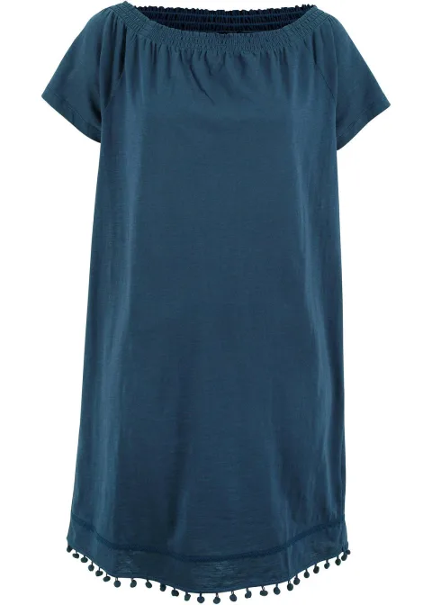 Robe à col Bardot en jersey 100% coton