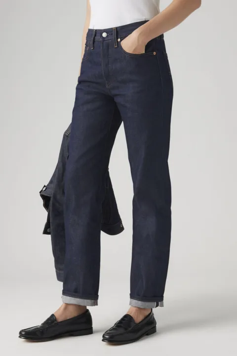 Levi's Jean 501 Original Lisière Selvedge - Femme - Bleu / Lined Up Selvedge - 34X30