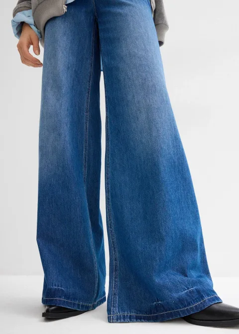 Jean large, taille haute et élastiquée