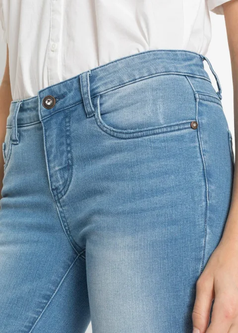 Jean skinny, taille mi-haute, cropped