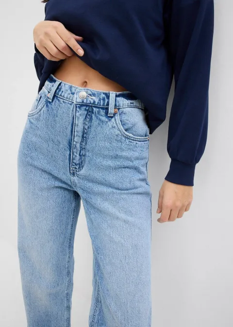 Jean large taille haute, longueur sol