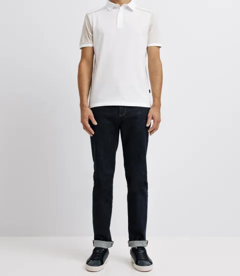 IZAC - Polo en coton avec patch beige