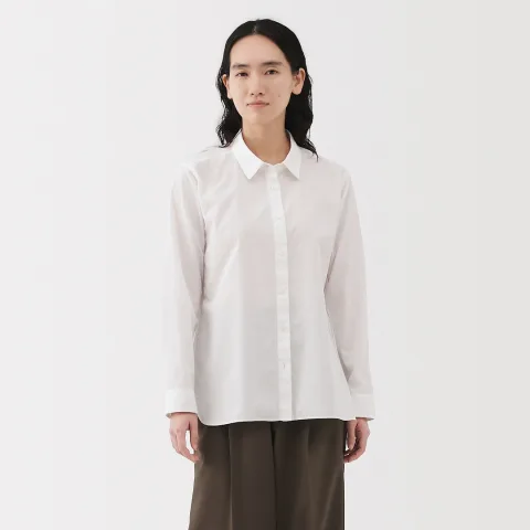 Chemise en coton délavé à mailles larges pour femme