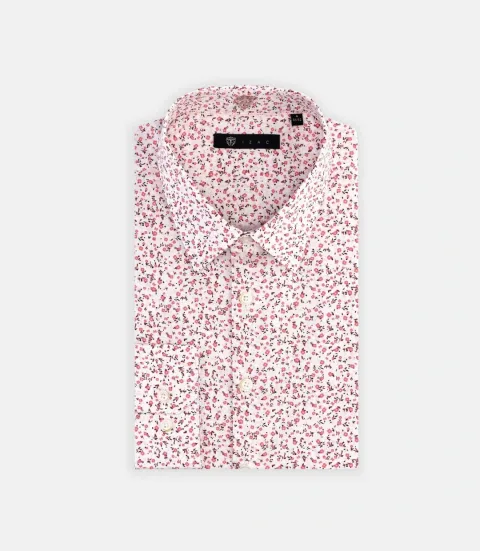 IZAC - Chemise à imprimé fleuris rose MILO