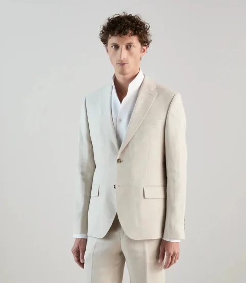 IZAC - Veste ville 100% lin beige