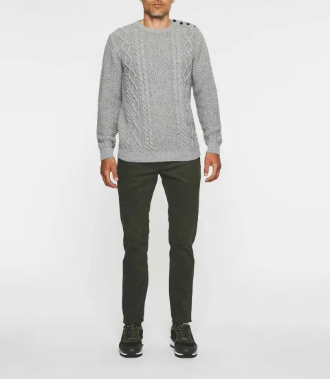 IZAC - Pull col rond gris BELONI