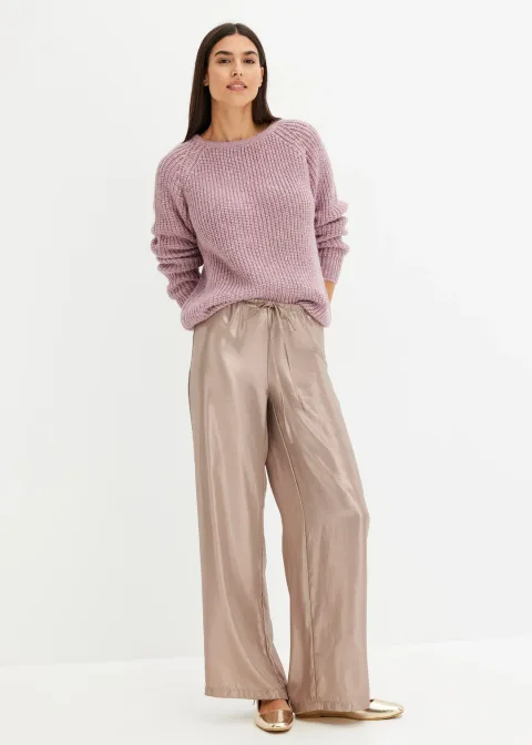 Pull en grosse maille avec fil brillant