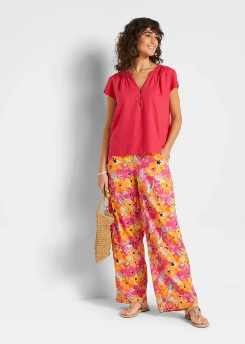 Pantalon palazzo en jersey viscose doux