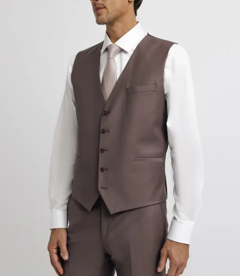 IZAC - Gilet de costume parme foncé