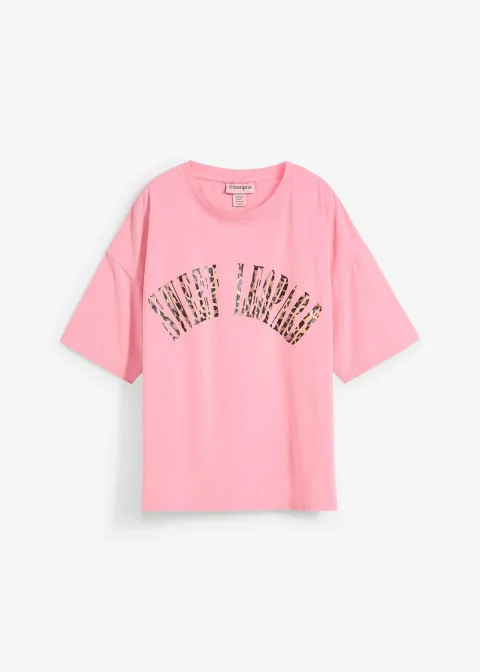 T-shirt doux et oversize en coton extensible