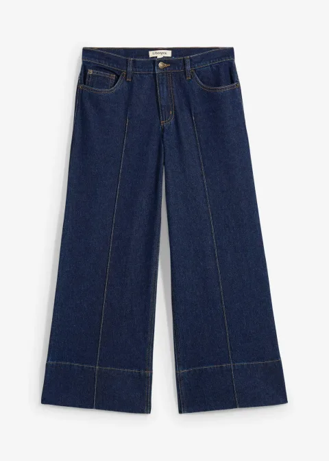 Jean large cropped taille mi-haute