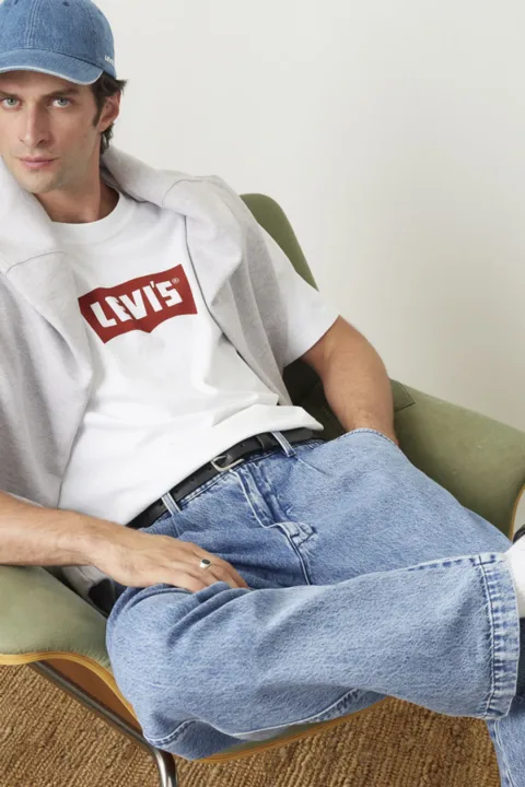 Levi's T Shirt Graphique Batwing Vintage - Homme - Blanc / Vintage Chili Oil Batwing White+ - 2XL