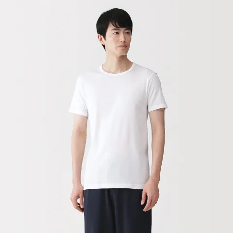 T‐shirt à col rond en coton respirant pour homme