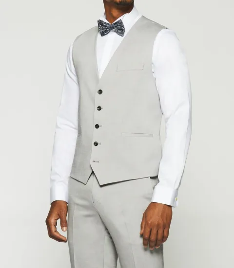 IZAC - Gilet de costume en laine gris clair JFAKI