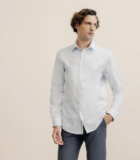 IZAC - Chemise casual imprimée bleue