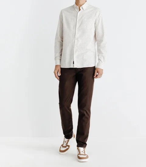 IZAC - Chemise avec carreaux beige