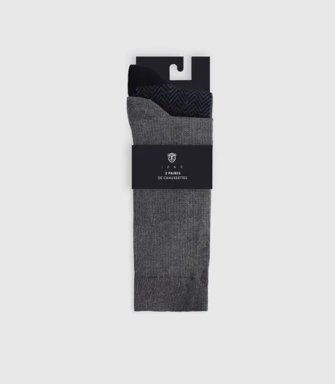 IZAC - Pack de chaussettes fantaisie grises