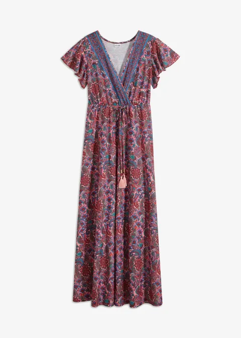 Robe longue en jersey imprimé