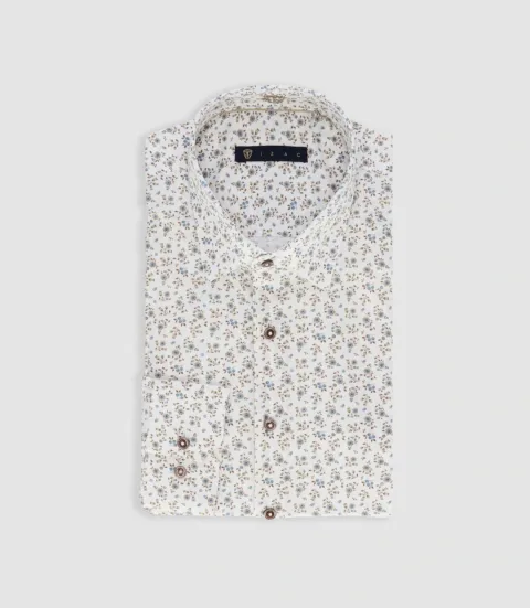 IZAC - Chemise à imprimé floral blanc PEPPINO