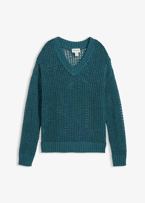 Pull ajouré en lin mélangé