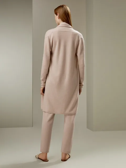 LILYSILK Cardigan Femme Long Avec Col En Pile Élégant Polyvalent Et Élégant Cachemire Simple Et Classique Pas Besoin De Correspondre Caramel M