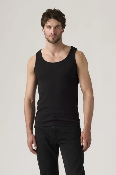 Levi's Débardeur Bord Côtes Lot De 2 - Homme - Multicolore / Black Marble Heather/ Snow Heather - 2XS
