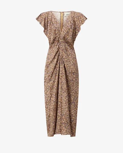 Robe Lyndsay En Soie - Femme - Ocre - Taille 44